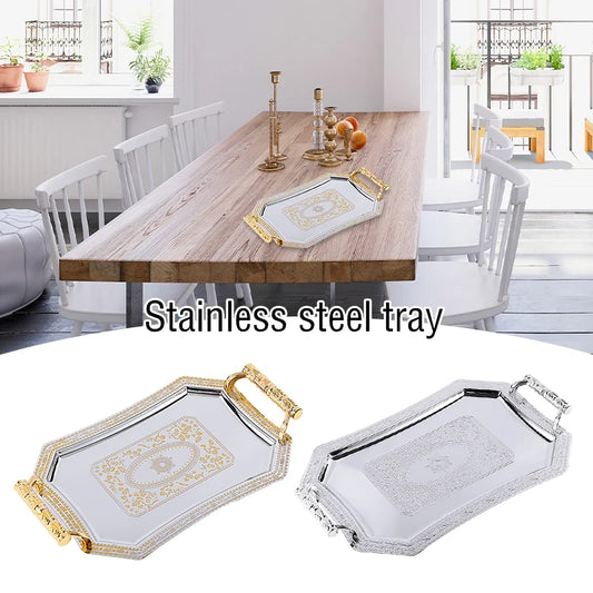 HomyLux™ Gold Metal Serving Tray