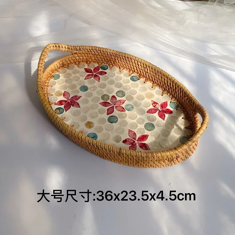 HomyWoven™ Rattan Shell Tray