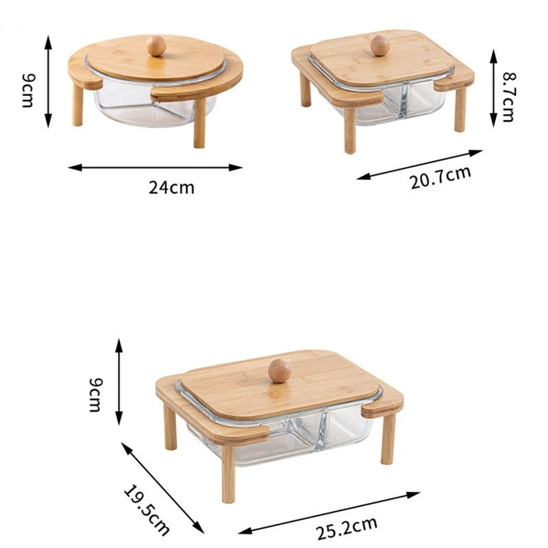 HomyServe™ Glass Compartment Fruit Tray