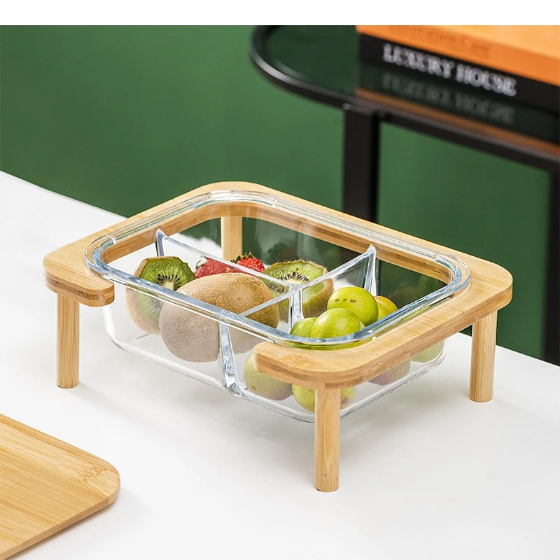 HomyServe™ Glass Compartment Fruit Tray