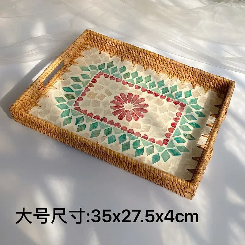 HomyWoven™ Rattan Shell Tray