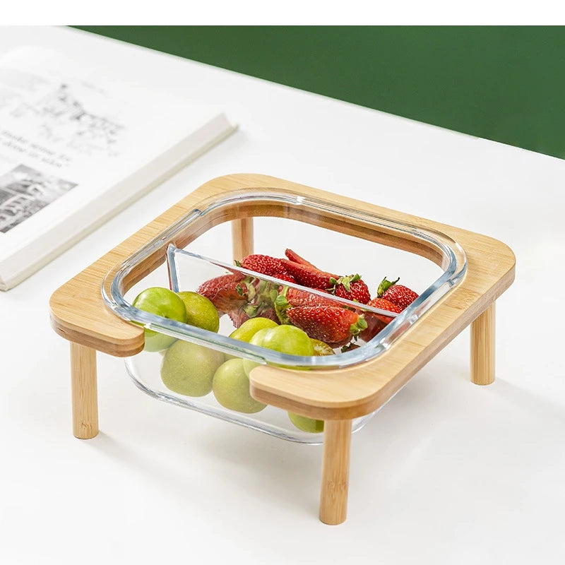 HomyServe™ Glass Compartment Fruit Tray