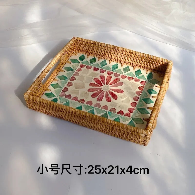 HomyWoven™ Rattan Shell Tray