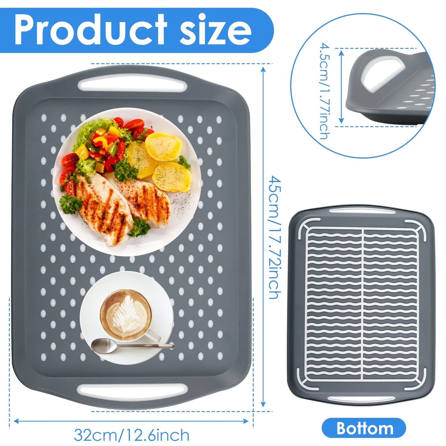 HomyGrip™ 2Pcs -Non-Slip Serving Tray Set