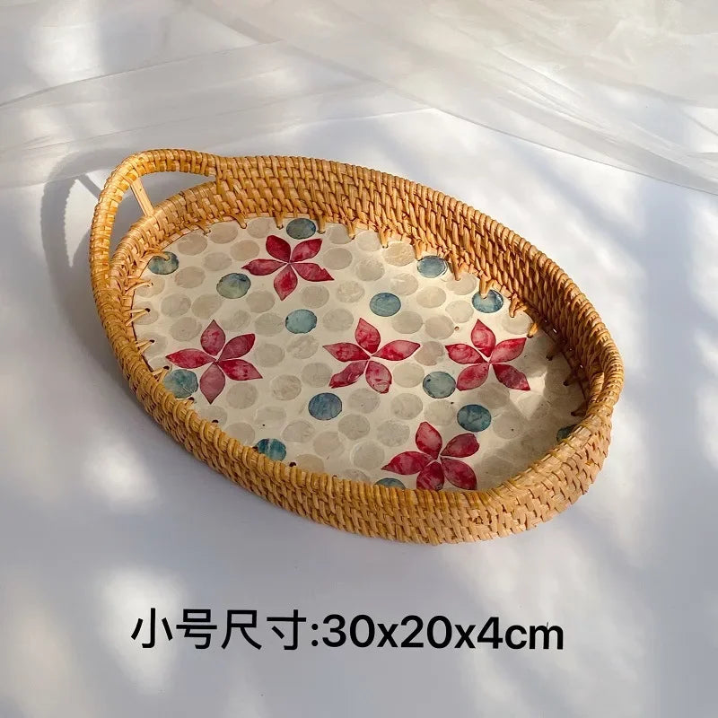 HomyWoven™ Rattan Shell Tray